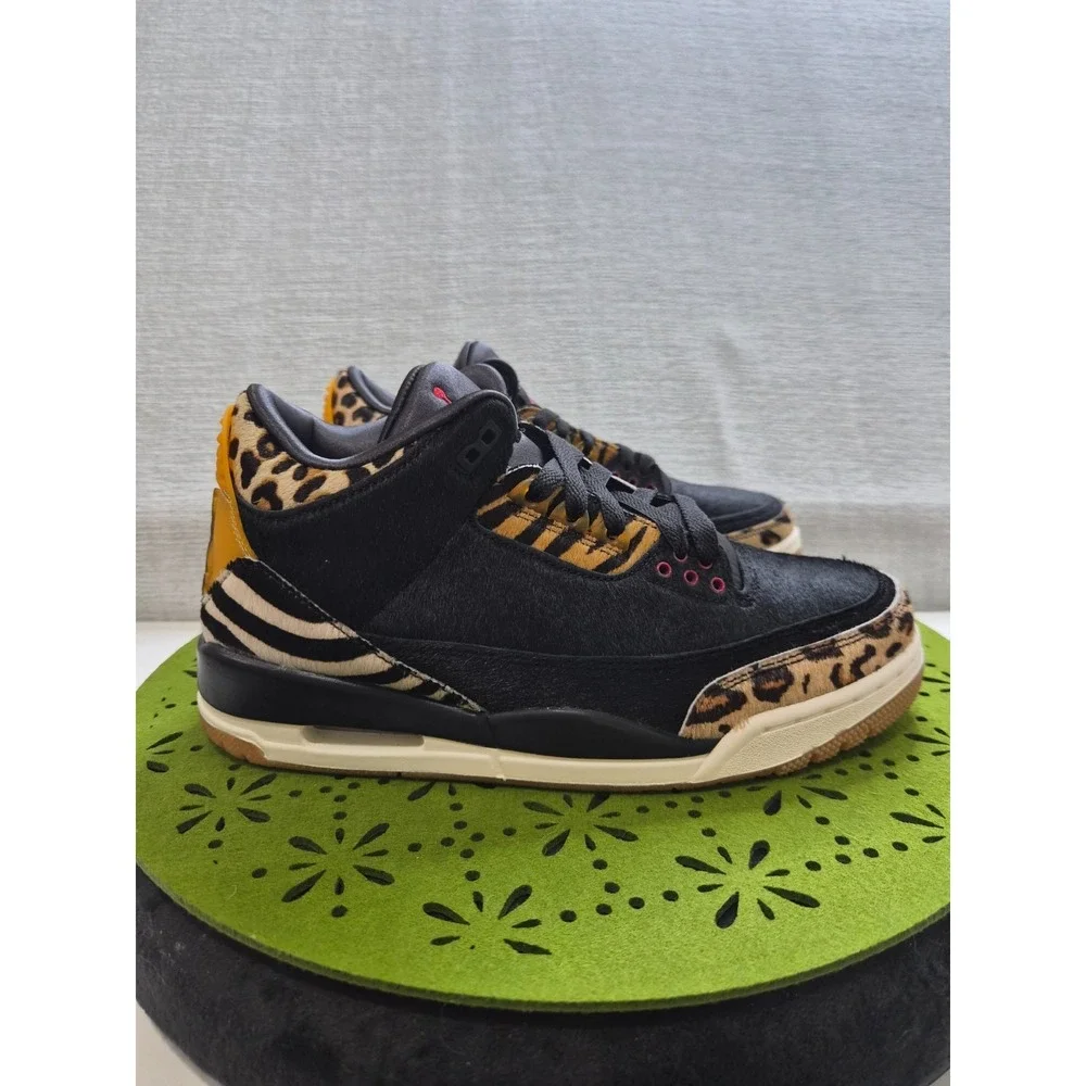 Air Jordan 3 Retro SE CK4344-002 Mens 8.5 Shoes Black Animal Instinct Sneakers